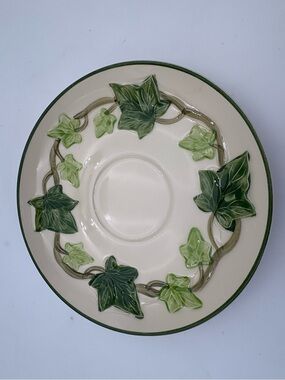 Franciscan Green Ivy Ceramic Saucer with Cream Base